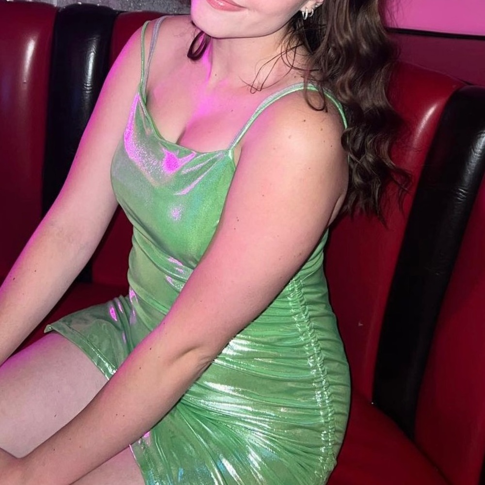 Green Metallic Mini Dress